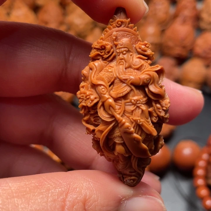 【闪购商品】橄榄核手串/手链九龙关羽，