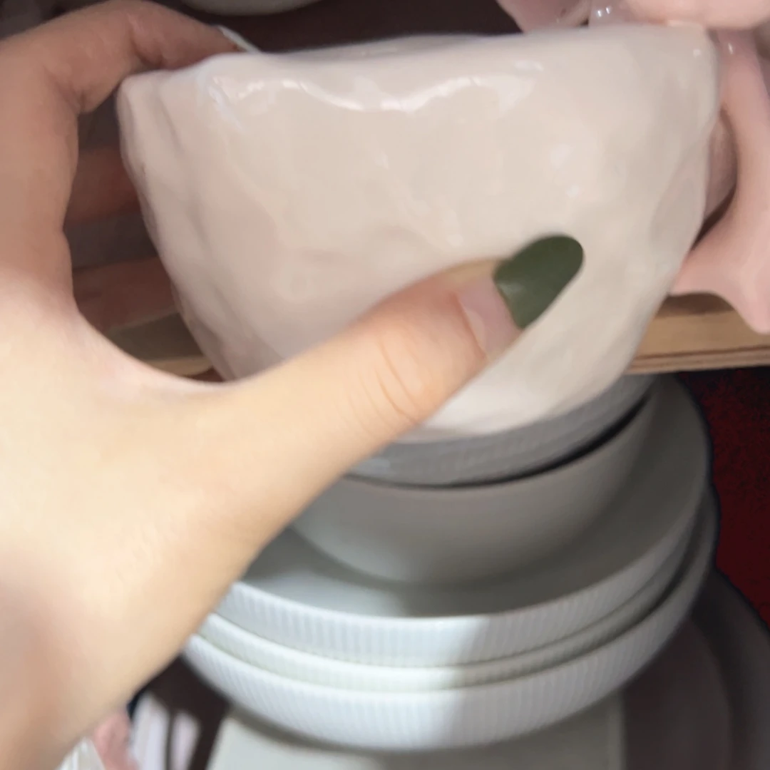 瓷L***?蝴蝶结碗微瑕