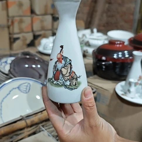 库存微瑕老寿星温酒壶