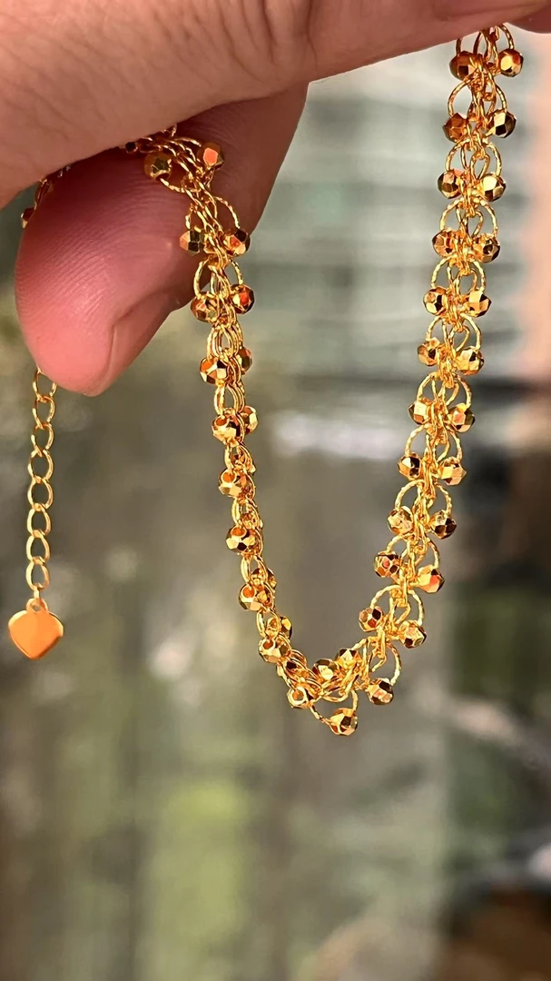 足金999蕾丝蹦迪手链5G工艺