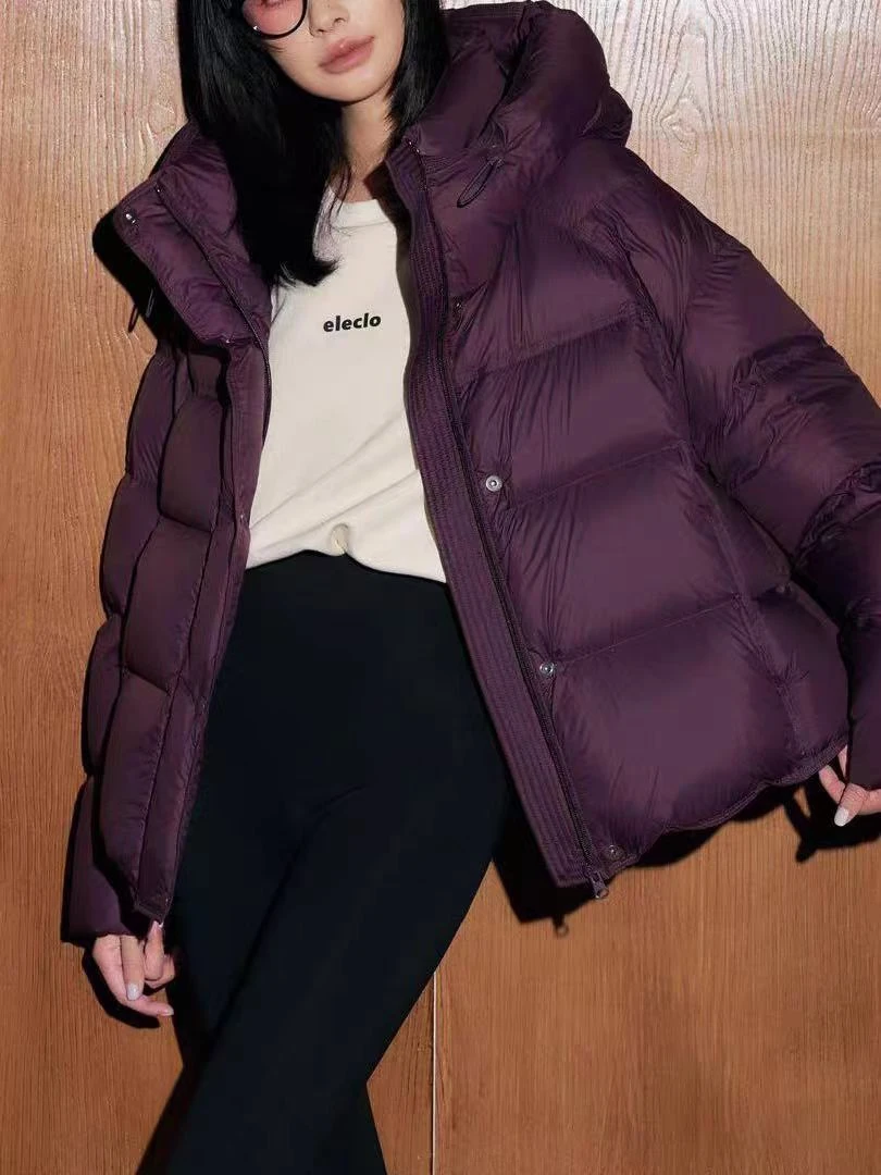 扶摇2025新款90鹅绒保暖连帽羽绒服气质加厚保暖外套H218沐沐