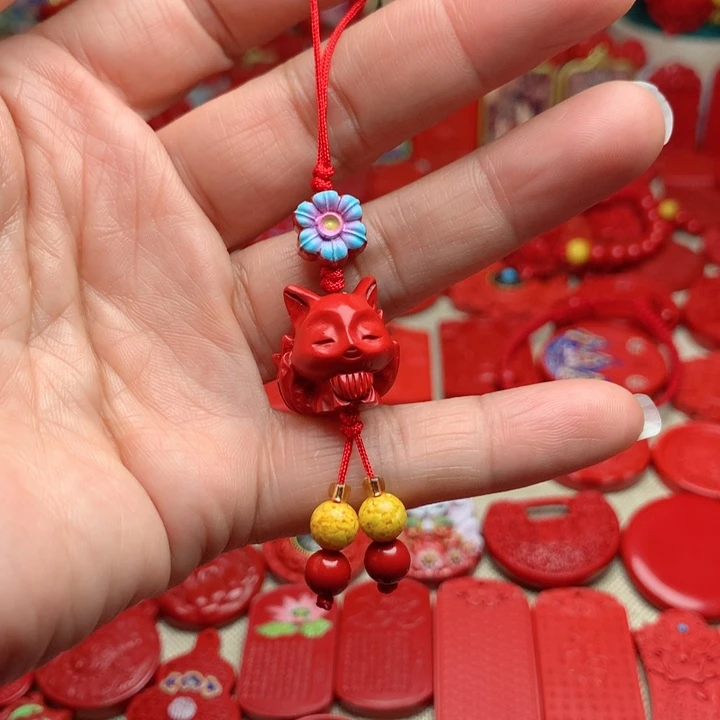 天然辰砂工艺品朱砂手机坠
