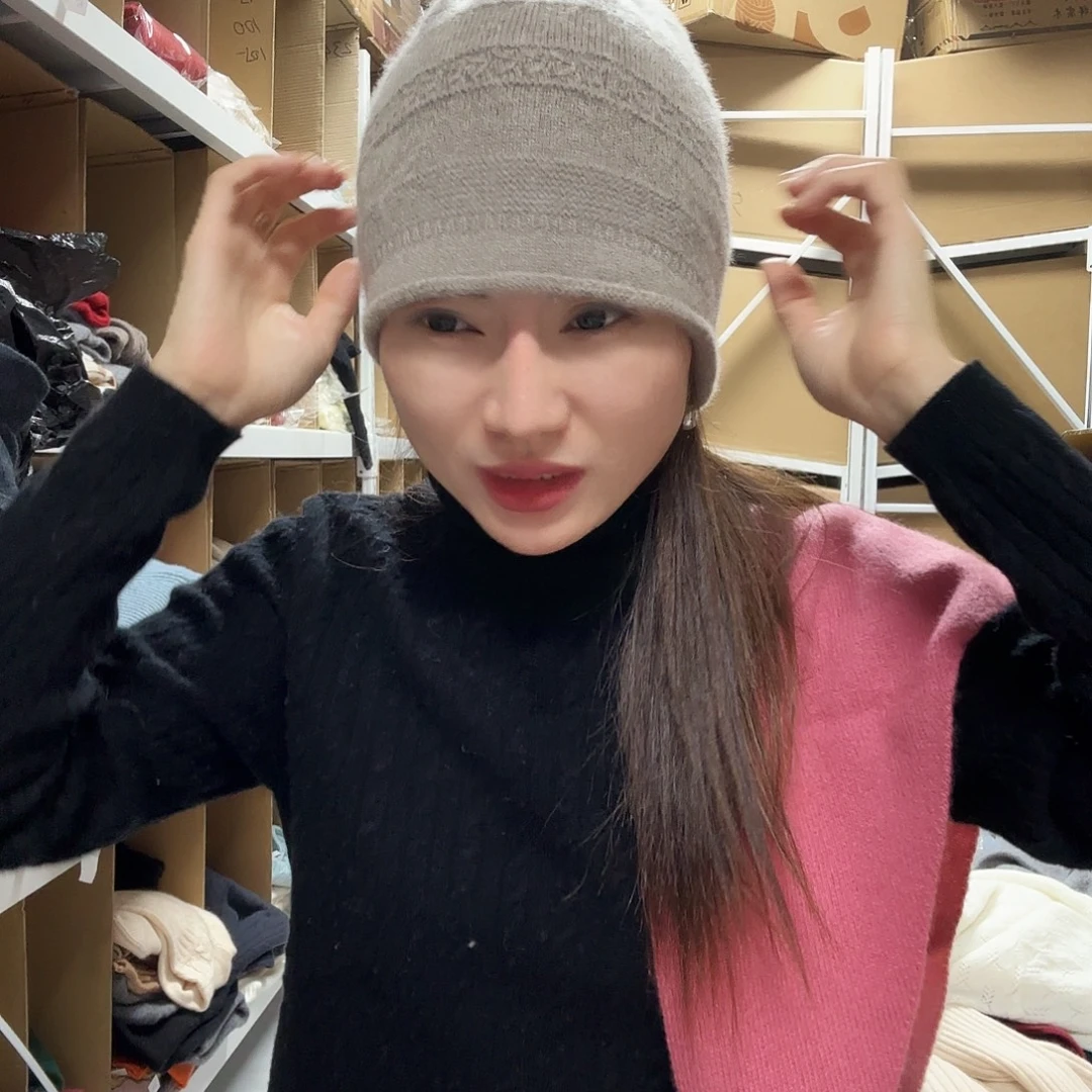 驼色帽子羊绒一线