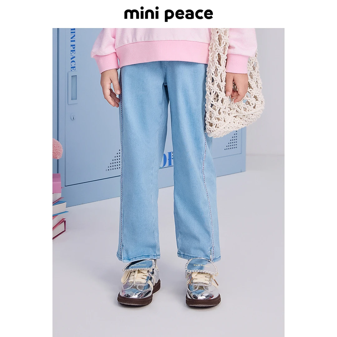 【专柜同款】MINIPEACE太平鸟童装女童牛仔裤1232