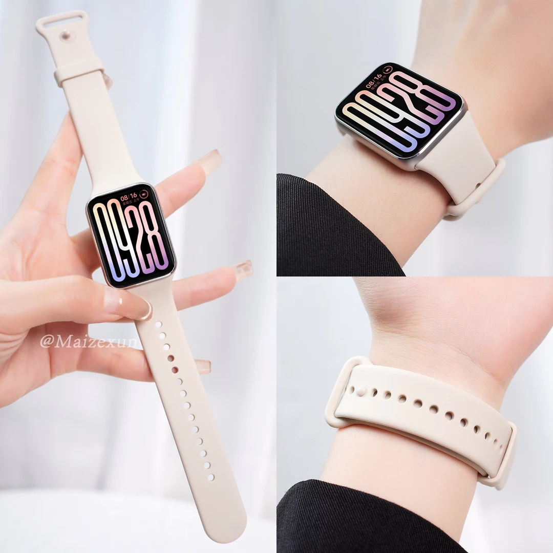 适用小米手环9/8pro表带官方同款液态硅胶红米watch5运动男女配件