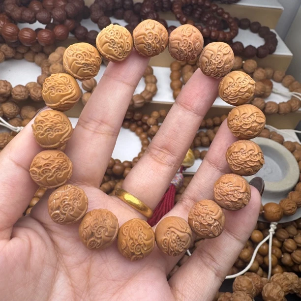 猴头雕刻猴头手串钱多多钱袋13➕mm微瑕款