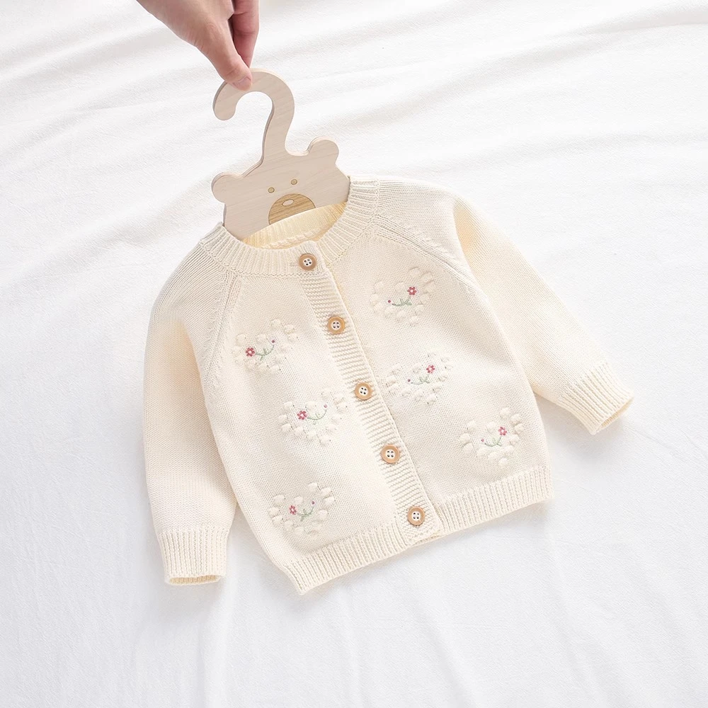 春秋季婴儿3个月百天宝宝毛线外搭毛衣外套小童百搭洋气针织开衫