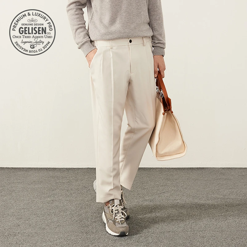 格里森GELISEN大码男装 宽松舒适品质弹力罗马针织男款休闲长裤子