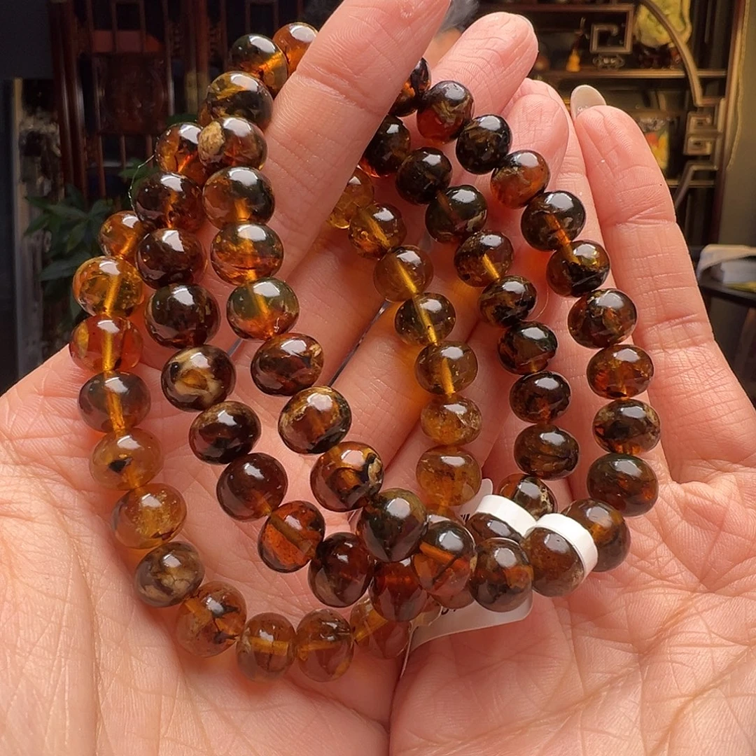 琥珀未镶嵌裸石抚顺琥珀10577九多样性发其一