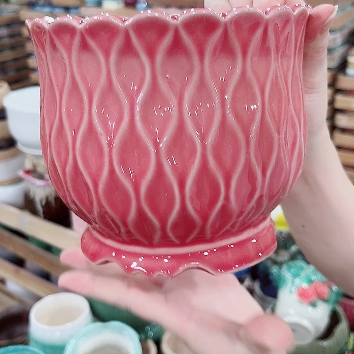 有孔.凑单10元陶瓷花盆发货！