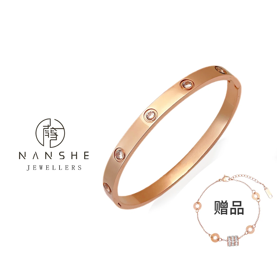 NANSHE/南奢 手镯气质时尚小众经典贵妃镯镶嵌