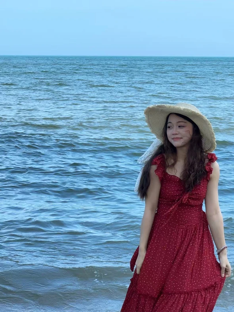 扣号45-65链接 连衣裙复古度假风印花礼服显瘦长款U型领