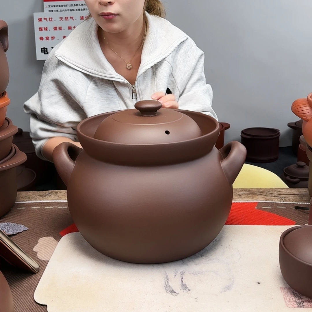 紫砂砂锅7升正品无暇