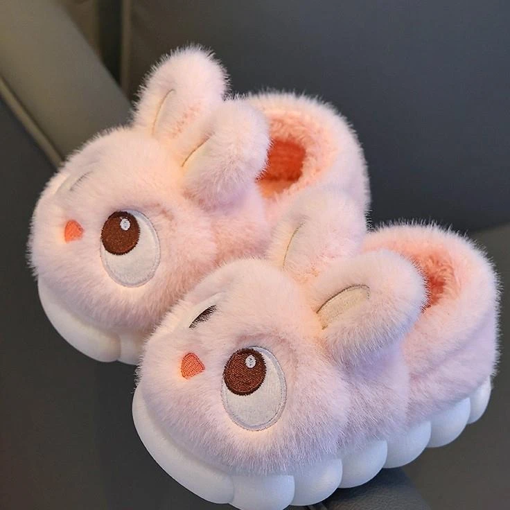 FAVMARTHA.棉拖鞋冬季儿童家居鞋宝宝棉鞋包跟幼儿女童室内毛毛拖