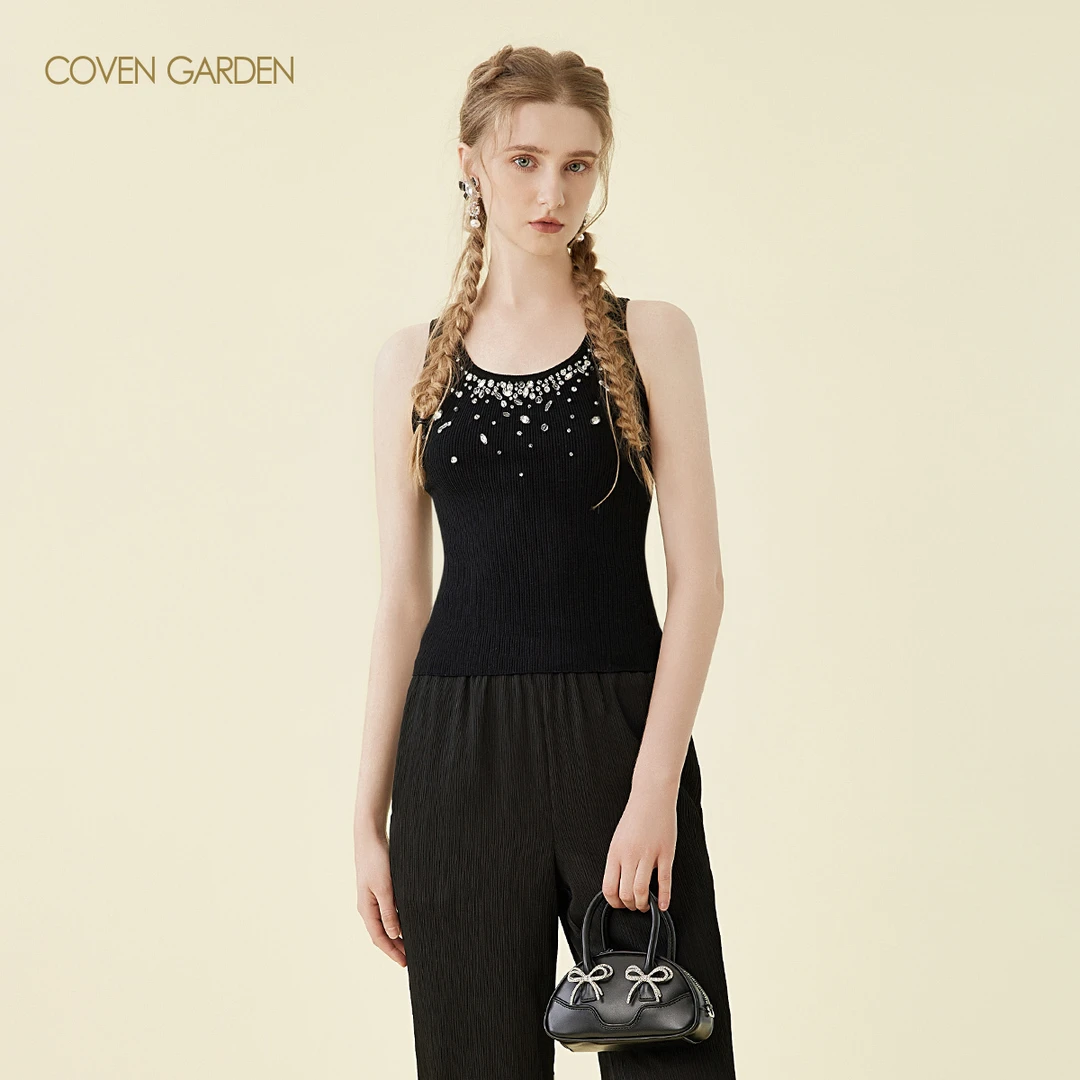 【哥文花园】钉钻简约百搭针织背心CSA2031140