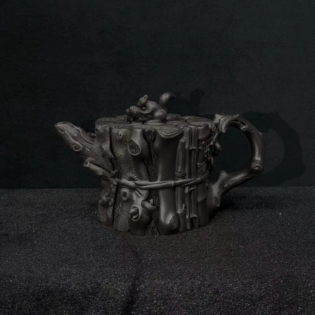 52/H111101/顾道荣/紫砂壶束柴三友/紫砂厂黑料