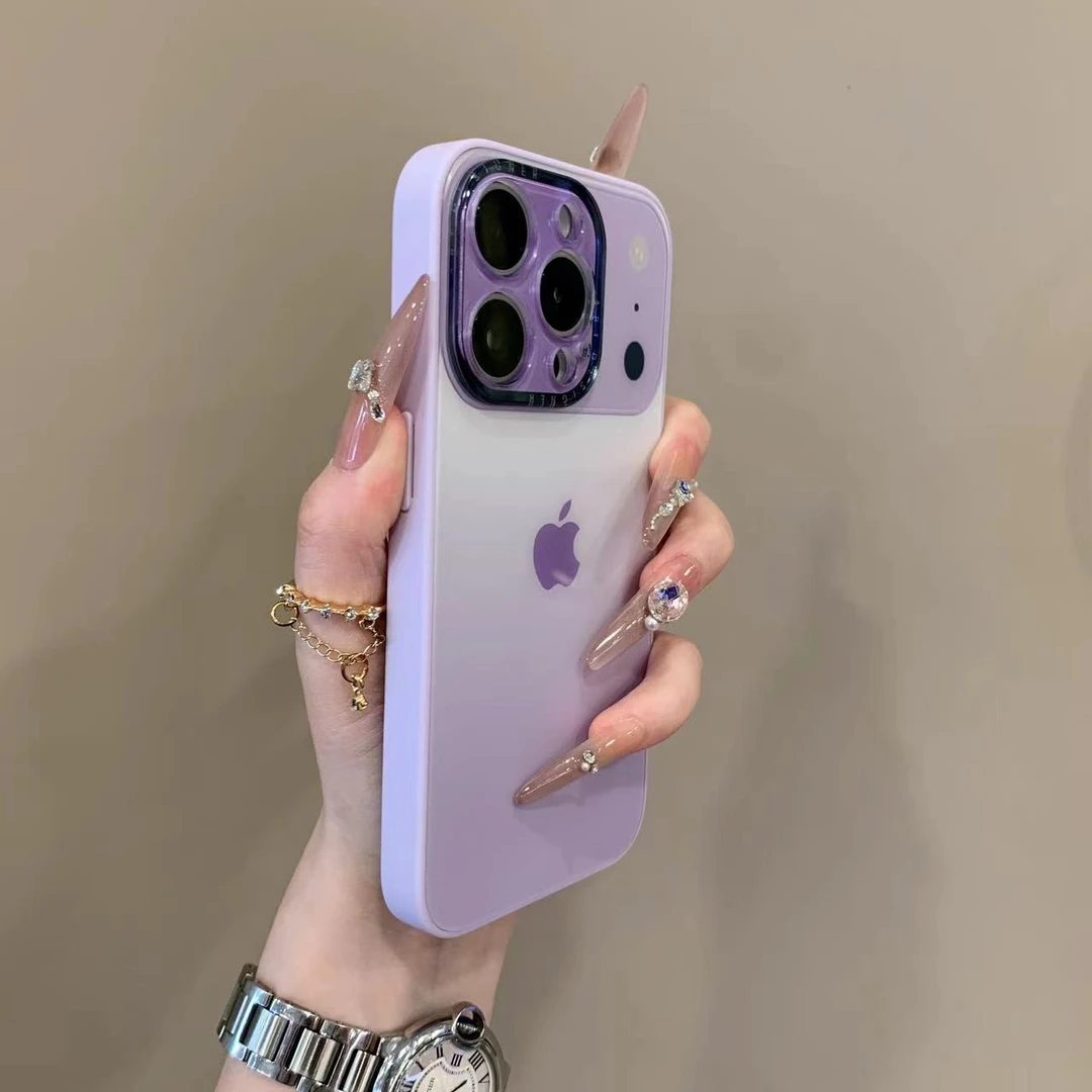新款渐变晕染苹果17大视窗适用iPhone16手机壳15promax情侣14磨砂