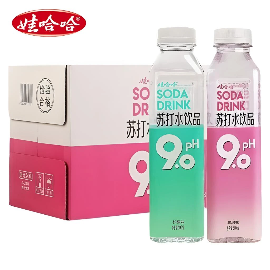 娃哈哈PH9.0苏打水500ml*15瓶箱柠檬味清爽天然碱性苏打水饮品