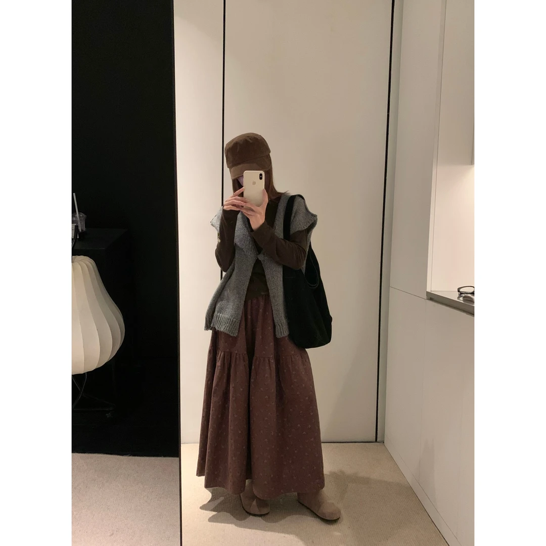 自带氛围感精致百搭显瘦碎花半身裙G6929KK裙子