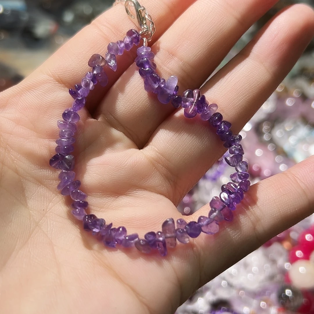水晶手链未镶嵌紫水晶原石