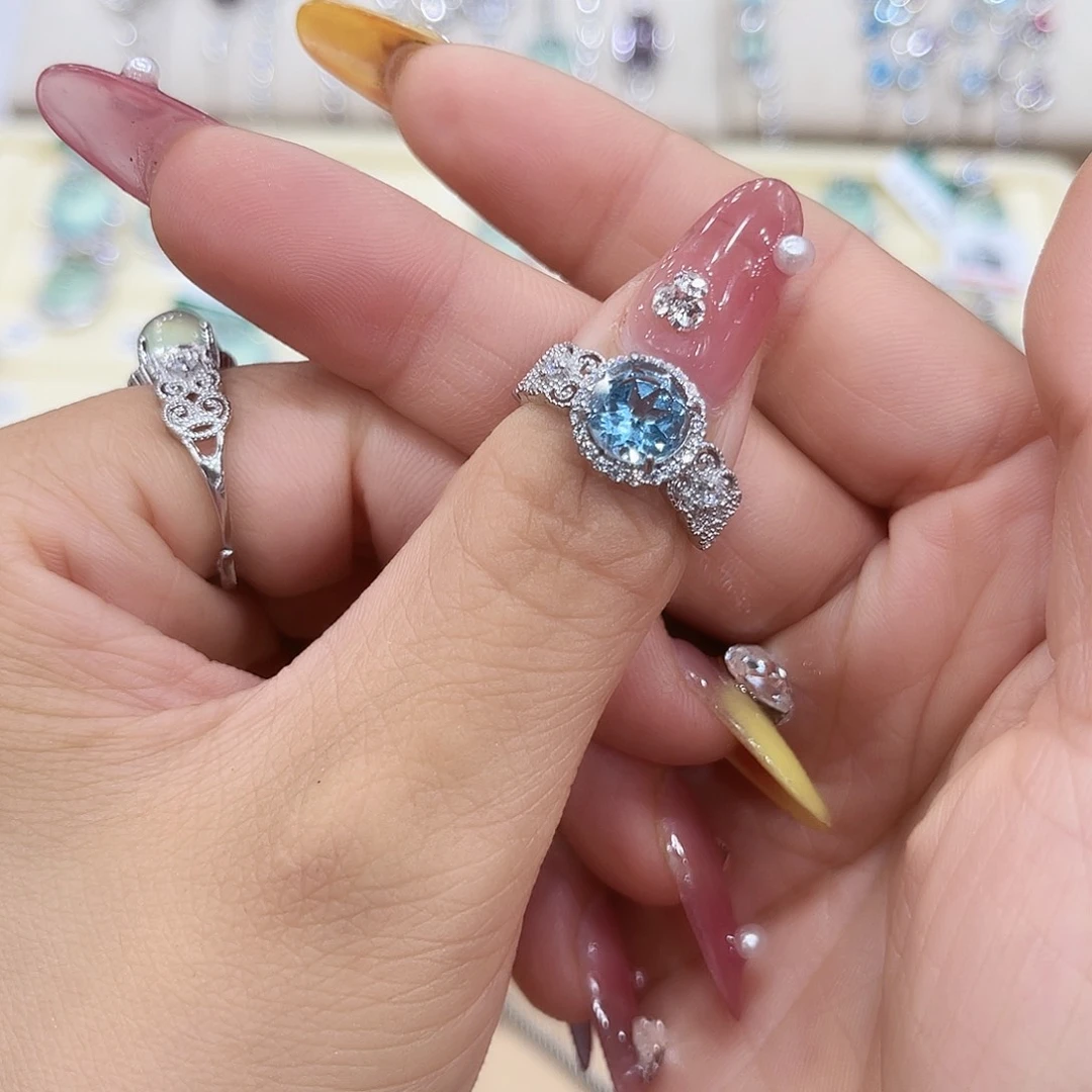 岫玉银S925镶嵌吊坠梨***?戒指