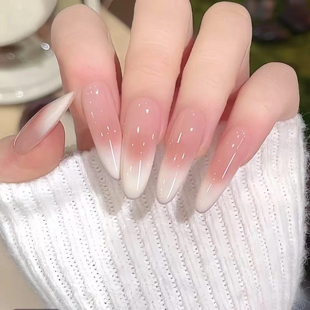 【茉白云上】纯手工穿戴甲腮红裸色显白指甲女神春夏美甲百搭ins风