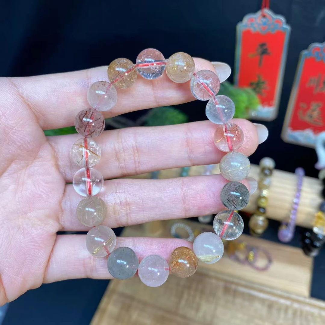 【多彩发晶9m+手串】A652素圈发晶简约精致时尚轻奢