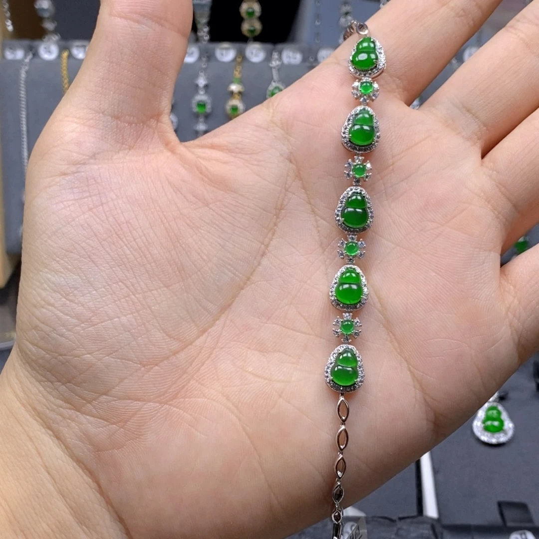 翡翠银S925镶嵌颈饰S****.