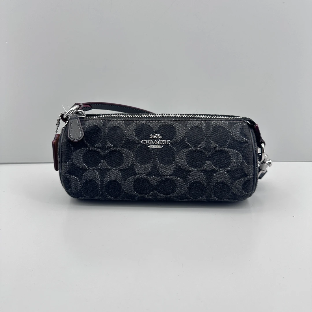 95新 COACH/蔻驰 黑老花织物巴比龙19x8x8cmM022320