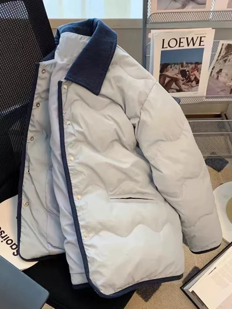 【运费险】18新款棉服外套小香风宽松短款棉袄冬季翻领加厚棉衣女