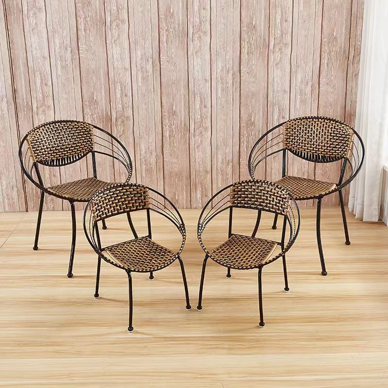 编织藤编凳子藤椅子靠背椅塑料椅子户外儿童椅家用单人餐凳小藤椅