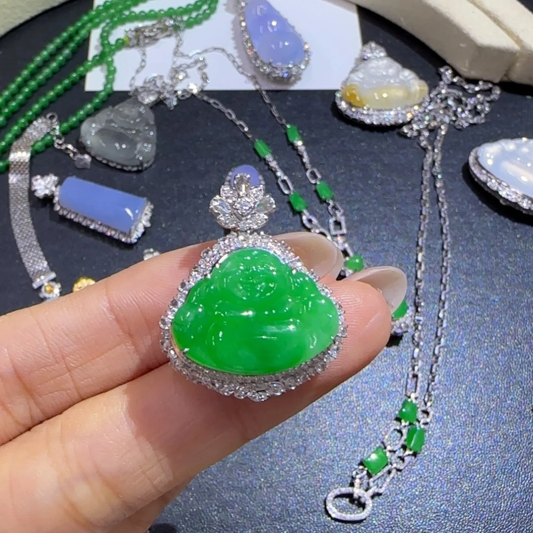 翡翠18K金镶嵌颈饰精品