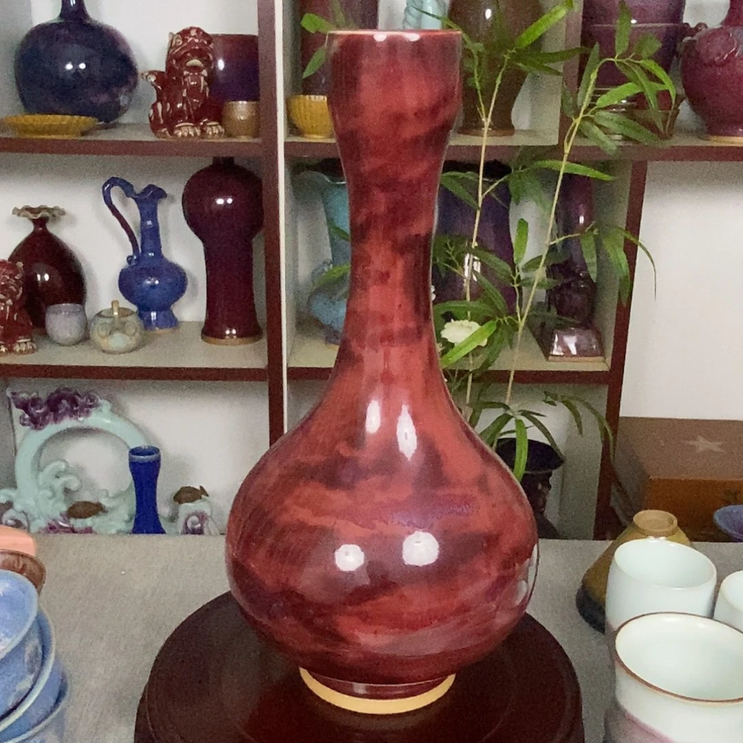 瓶钧瓷客厅花器手拉胚高温窑变