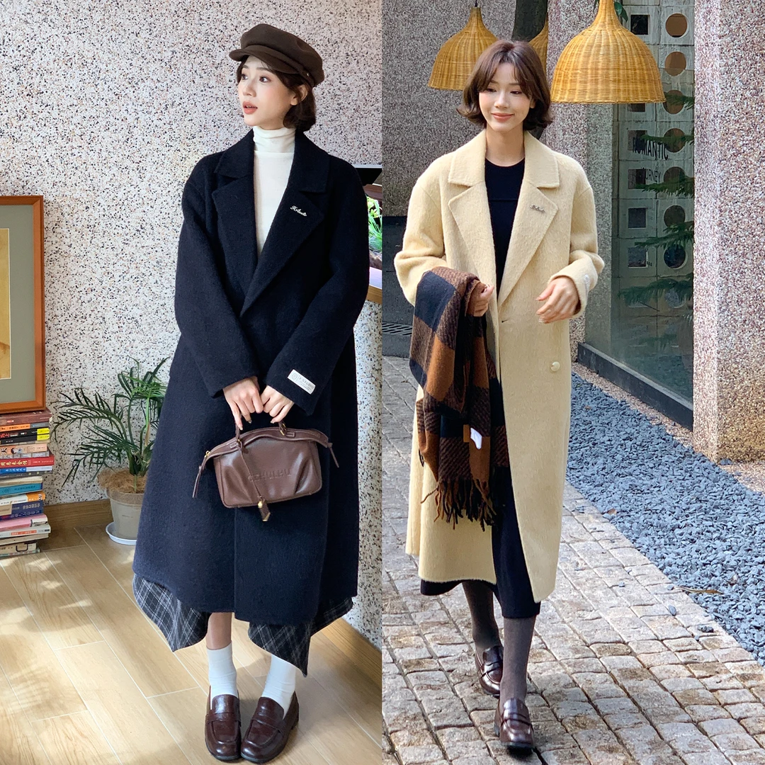 法儿家韩国限定【双十二92折】【都会主角】FS510W068简约百搭大衣