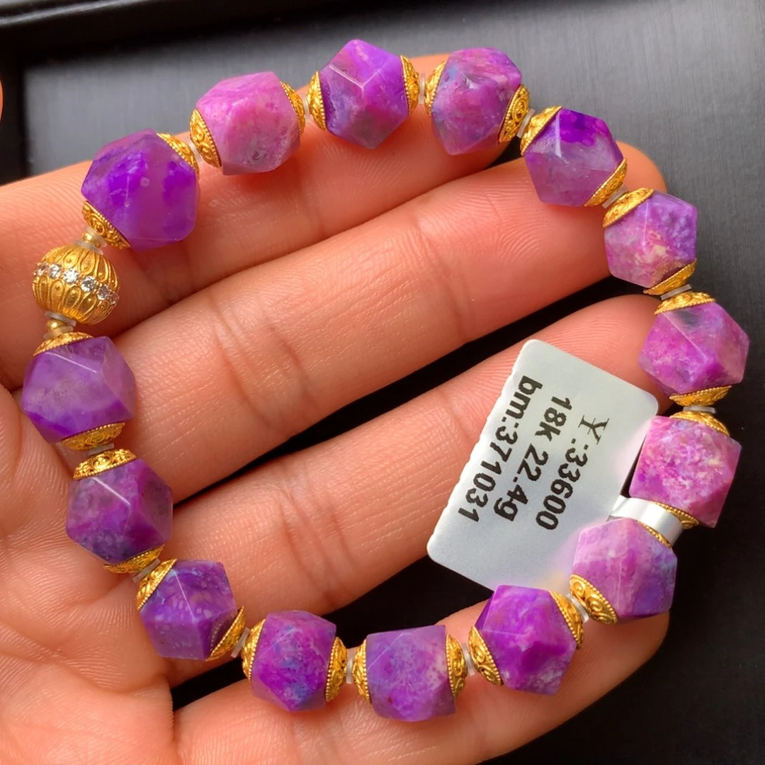 苏纪石（舒俱来）18K金镶嵌手串