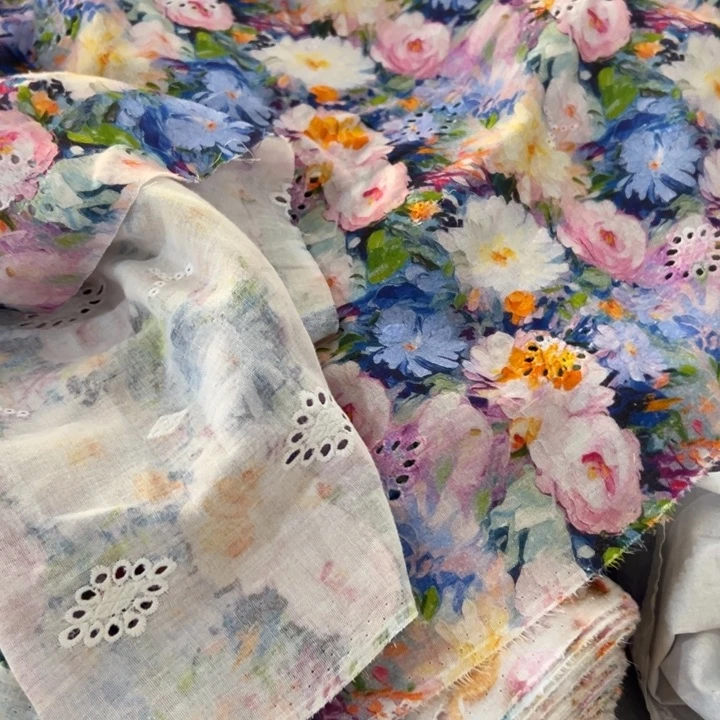 棉福袋一米价纯棉镂空提花双层纱1.4米宽果子D