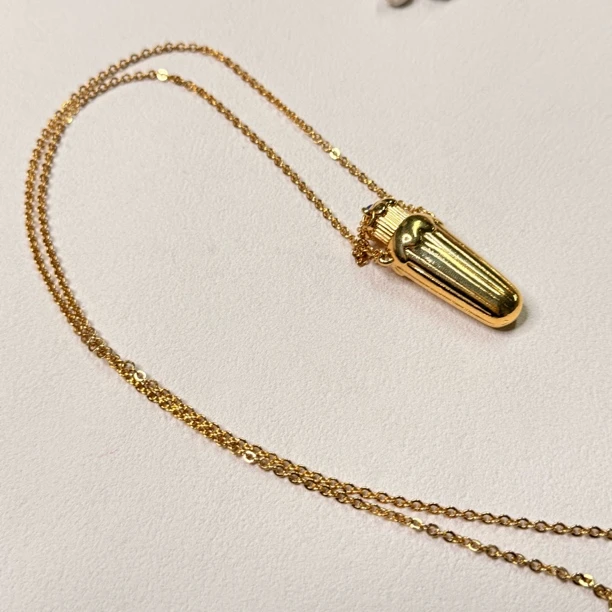 铜合金项链 【六六中古】孤品复古香水瓶项链th9932链长76