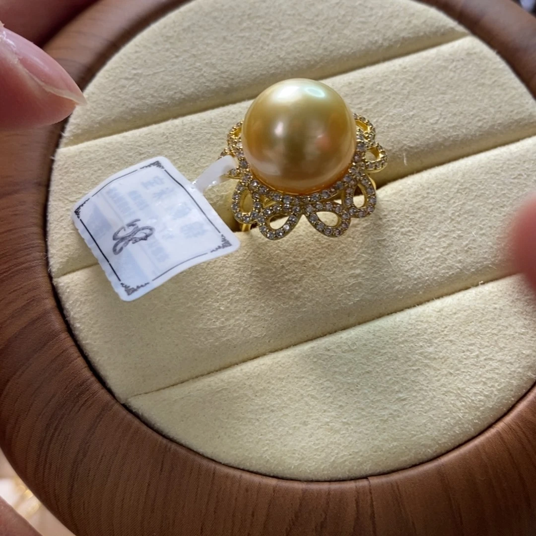 海水珍珠戒圈银S925镶嵌