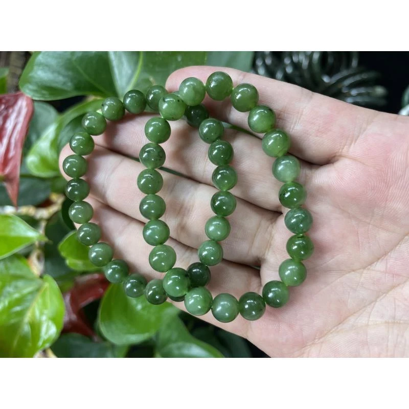 D002 天然和田玉碧玉卡8手串 拍一发一多样性发其一