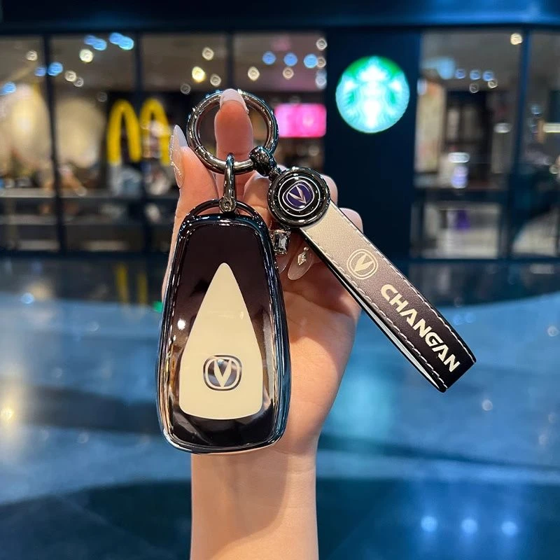 长安钥匙套逸动cs75plus三代unit女uinv壳CS55欧尚cs35配件车包扣