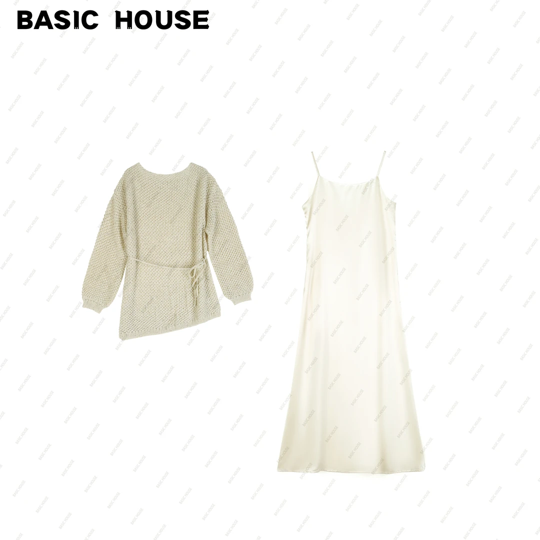 Basic House/百家好【春日序曲】25春季时尚气质针织遮肉显瘦套装女