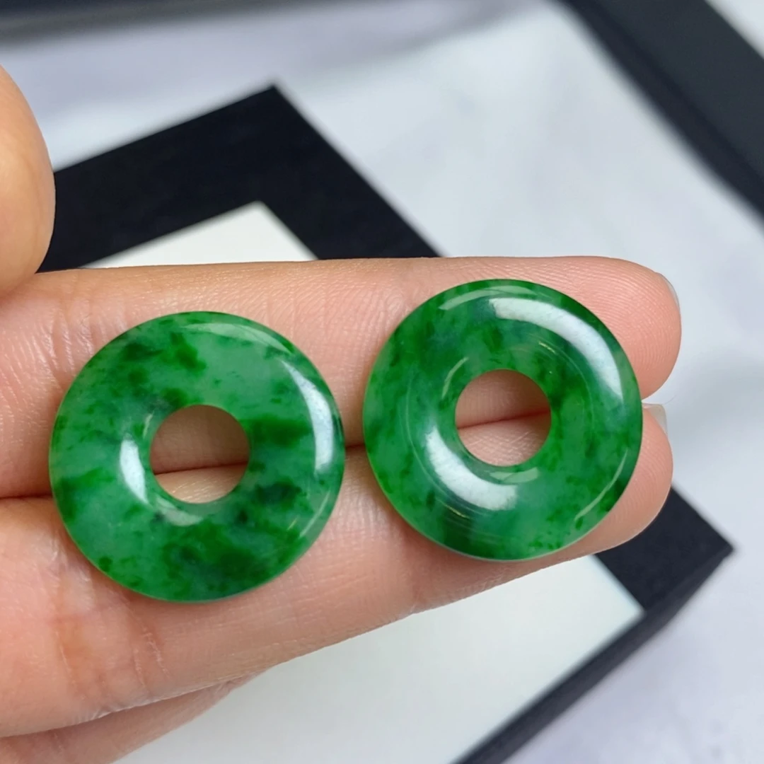 翡翠耳饰未镶嵌裸石甜甜圈