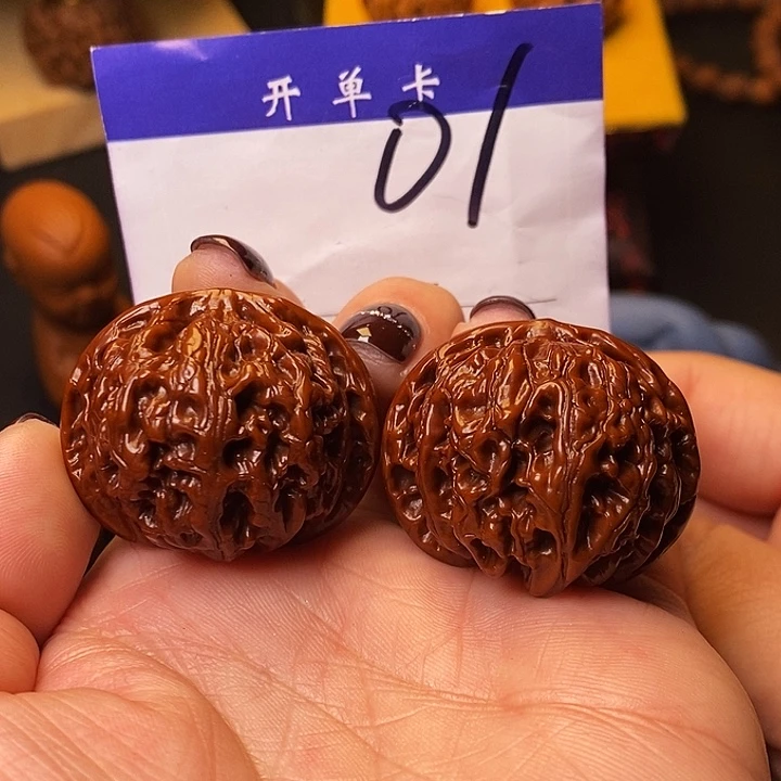 桃核吊坠文玩核桃苹果园全品37做旧n