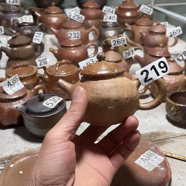 纯手工捏制柴烧茶具