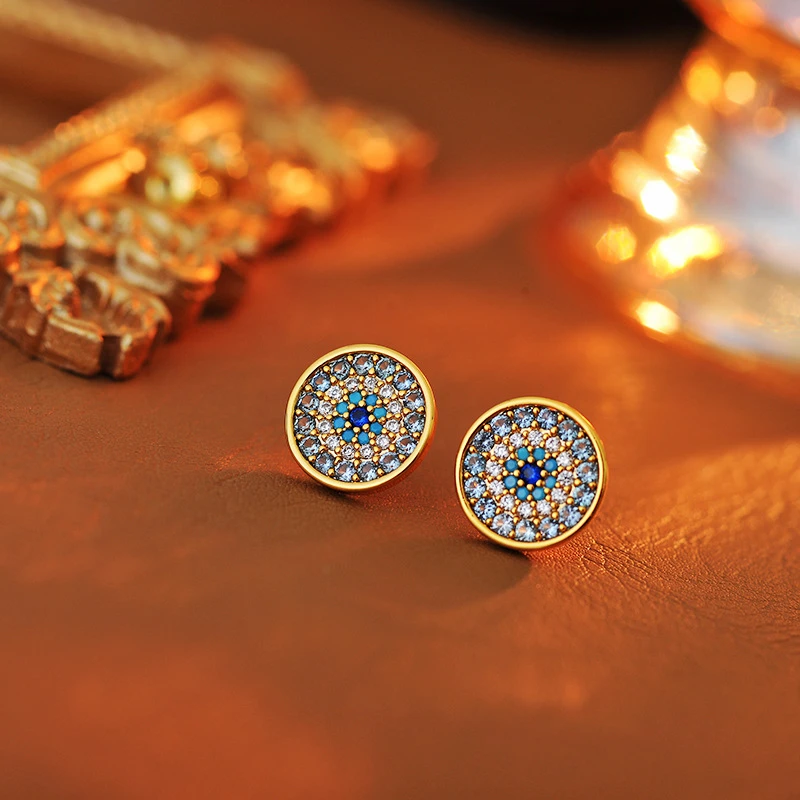 铜合金锆石耳饰 潮恶魔之眼小众个性耳钉轻奢高级感镶嵌锆石062号