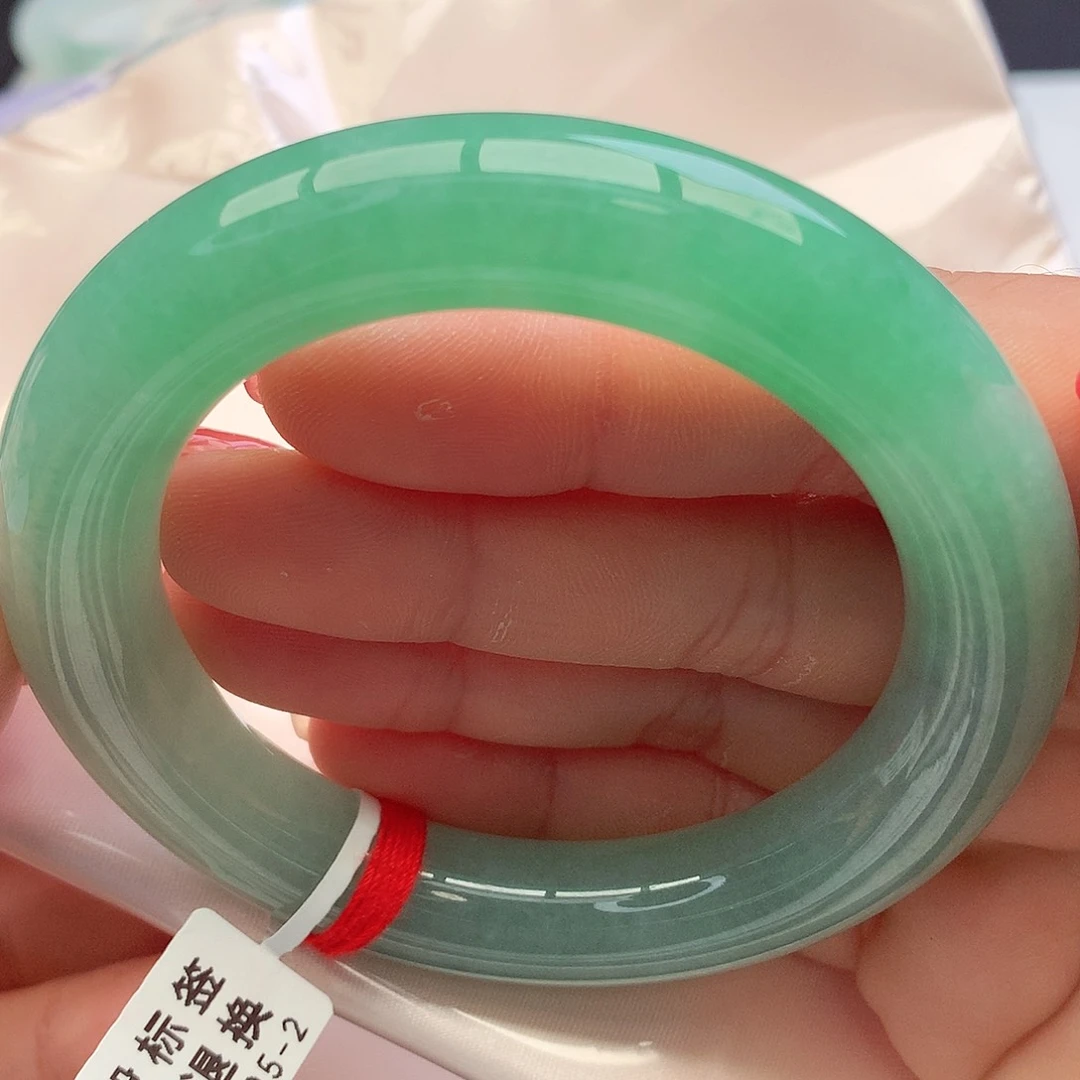 未镶嵌手镯翡翠5657胖圆双12满绿毕业镯人间富贵花23号