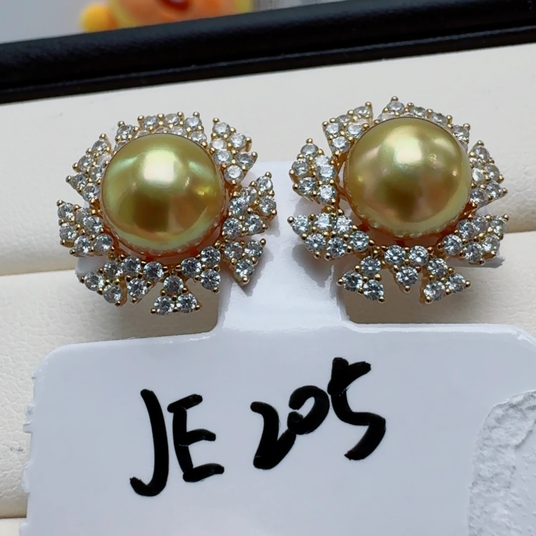 海水珍珠银S925镶嵌耳饰@@je205