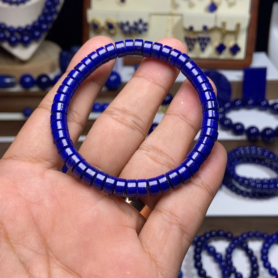 梁***森青金石未镶嵌精品 精工 药片 手串6.5+