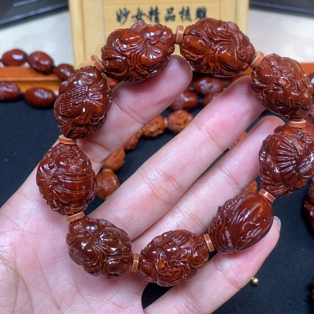 橄榄核吊坠财神 永财