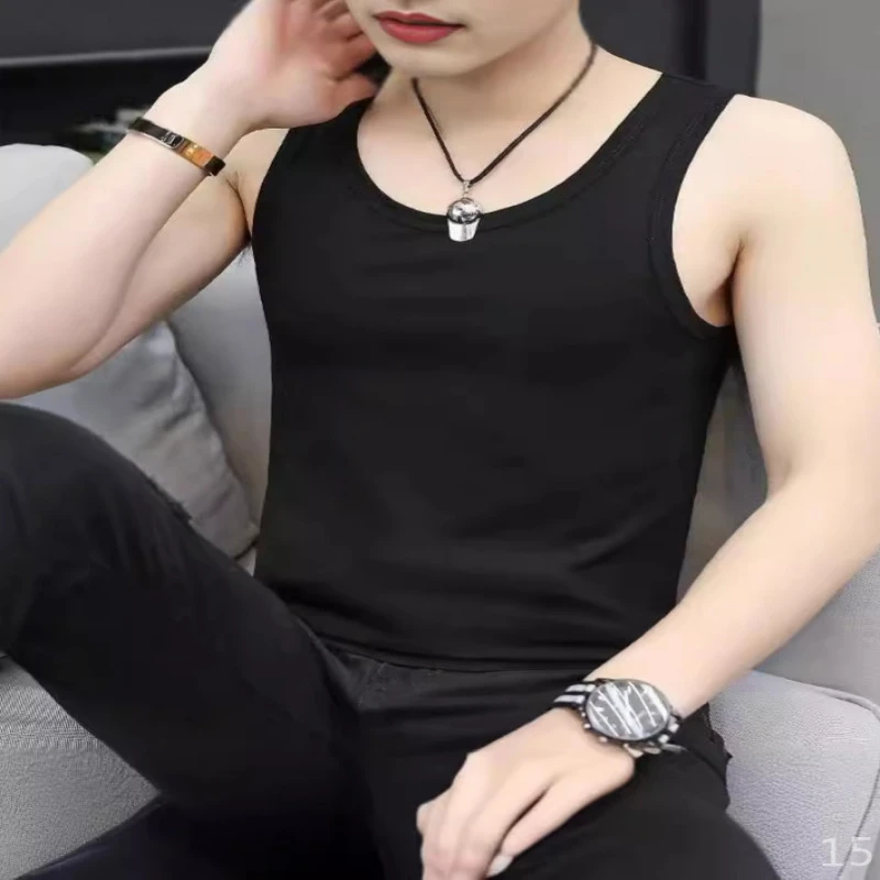 潮流汗背心背心标准男圆领青春流行ins慵懒纯色夏季文艺新款潮